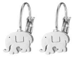 For Fun & Home Náušnice Boho Elephant z chirurgické oceli 316L, stříbrné, 1 cm x 1 cm