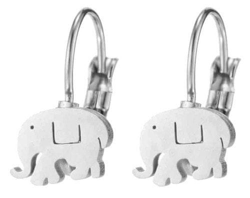 For Fun & Home Náušnice Boho Elephant z chirurgické oceli 316L, stříbrné, 1 cm x 1 cm