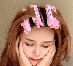 For Fun & Home Připínací válečky na vlasy 5 ks, růžové, plast, 2.5 cm x 10.5 cm