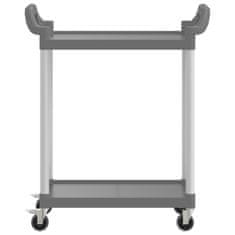 Vidaxl 2patrový vozík šedý 81 x 41 x 92 cm hliník