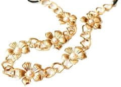 For Fun & Home Kovová sponka do vlasů s květinovým motivem, zlatá, univerzální velikost, délka 40-45 cm