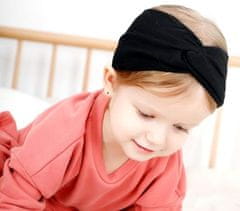 For Fun & Home Dětský módni turban čelenka, univerzální velikost, příjemný a měkký materiál, šířka 9.5 cm
