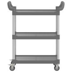 Vidaxl 3patrový vozík šedý 81 x 41 x 92 cm hliník