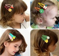 For Fun & Home Sada dětských barevných sponek do vlasů 14 kusů, délka 5-7 cm, materiál kov a plast