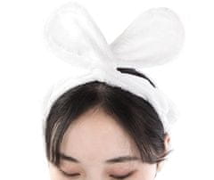For Fun & Home Měkká kosmetická páska na vlasy s králíčkem, rouno, univerzální velikost, 70 cm