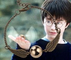 For Fun & Home Náramek Harry Potter s křídly zlatého práskače, zlatý/stříbrný, šperkařský kov, 19 cm + 5 cm prodloužení