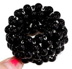 For Fun & Home Elastická perleťová gumička do vlasů pro drdol, bílá/černá/zlatá, 4 cm x 2,5 cm