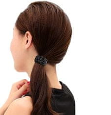 For Fun & Home Elastická perleťová gumička do vlasů pro drdol, bílá/černá/zlatá, 4 cm x 2,5 cm