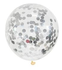 Camerazar Sada 10 stříbrných balónků ke čtvrtým narozeninám - fólie a latex, výška číslice 81 cm, velikost hvězdy 45 cm