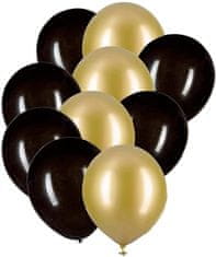Camerazar Sada 50 Latexových Balónků Mix Černá a Zlatá, 30 cm