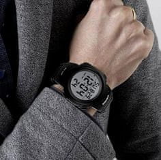 Camerazar Pánské vodotěsné hodinky S-Shock Skmei Led, vojenský styl, s gumovo-silikonovým řemínkem a funkcí Neobrite