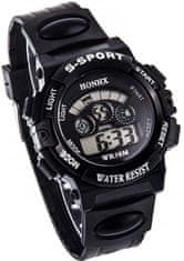 Camerazar Pánské sportovní hodinky LED s silikonovým řemínkem, antialergické, délka 24 cm