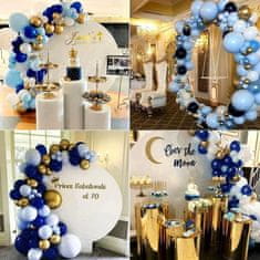 Camerazar Sada na výrobu girlandy z 72 modrých balónků různých velikostí z latexu s lepicí páskou a stuhou