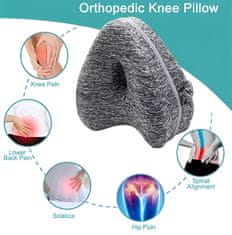 EXCELLENT Zdravotní ortopedický polštář mezi kolena s gumou - šedý