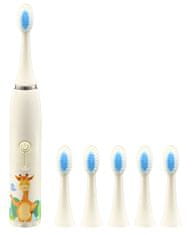 Dětský elektrický kartáček na zuby s nástavci - Žirafa