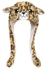 EXCELLENT Plyšová čepice s pohyblivýma ušima - Leopard