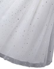 EXCELLENT Společenské šaty vel.128 - Bílé s třpytkami