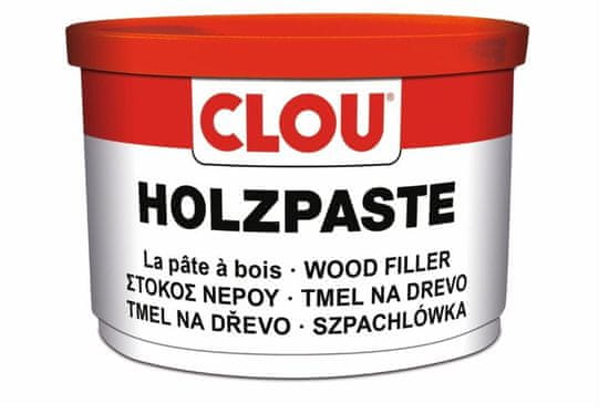 Clou Holzpaste, tmel na dřevo, 16 odstínů v novém balení, k trvalé opravě poškození a spár na dřevě, 250 g