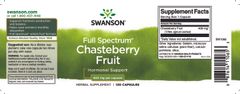 Swanson Chasteberry Fruit (Drmek obecný), 400 mg, 120 kapslí