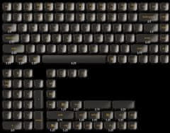 Keychron Keycaps Black Transparent Low Profile LSA Full Set - Transparentní nízkoprofilové klávesy