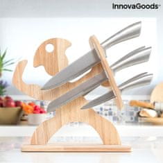 InnovaGoods Sada nožů s dřevěným stojanem Spartan InnovaGoods