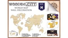 Wooden city Dřevěná mapa světa velikost M (57x38cm)