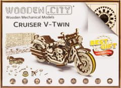 Wooden city 3D puzzle Motocykl Cruiser V-Twin 168 dílů