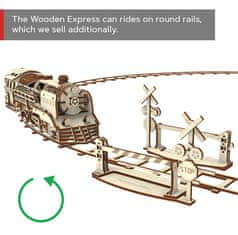 Wooden city 3D puzzle Dřevěný Express s kolejemi 400 dílů