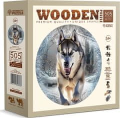 Wooden city Dřevěné puzzle Běžící vlk 505 dílků EKO
