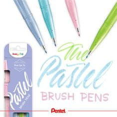 Pentel Štětcová pera "Brush Sign", sada 4 pastelových barev, SES15P-4