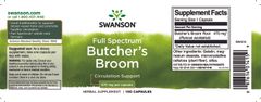 Swanson Butcher's Broom (Listnatec pichlavý), 470 mg, 100 kapslí