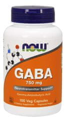 NOW Foods GABA (kyselina gama-aminomáselná) 750 mg, 100 kapslí