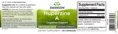 Swanson Huperzine A, 200 mcg, 30 kapslí