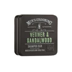 Scottish Fine Soap Pánský Tuhý Šampón v plechu - Vetiver a Santalové dřevo, 100g
