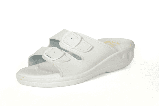 Befado zdravotní pantofle hladké FUSBET-dvoupáskové (2pF) bílé