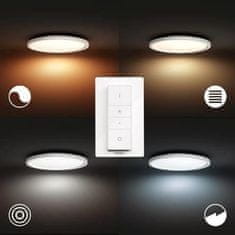 Philips Hue LED White Ambiance Stropní panel Philips Aurelle BT 32164/31/P6 24,5W 2200lm 2200-6500K 230V, bílý kruh 39,5cm s dálkovým ovladačem a Bluetooth