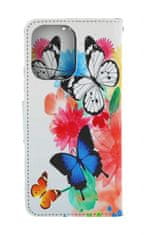 TopQ Pouzdro Xiaomi Redmi 13C knížkové Barevné s motýlky 118325