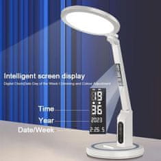MG DL-02 bezdrátová stolní lampa s digitálními hodinami, bíla
