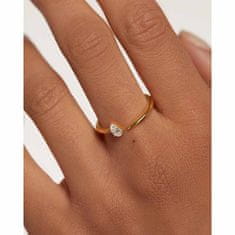 PDPAOLA Jemný pozlacený prsten se zirkony Twing Gold AN01-864 (Obvod 56 mm)