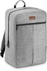 ZAGATTO Cestovní batoh šedy do letadla 40x20x25 RYANAIR, cestovní taška černá dámská pánská, lehká a prostorná,pohodlné kšandy,nepromokavý, lze nasadit na rukojeť cestovního kufru, 1 komora a 2 kapsy / ZG830