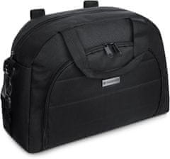 ZAGATTO Taška na kočárek, prostorná přebalovací taška, černá se speciálním madlem na kočárek, jedna přihrádka a dvě kapsy, popruh přes rameno 34x26,5x13,5 cm, ZG664