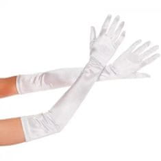 APT BQ62A Saténové rukavice bílé