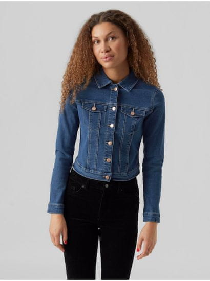 Vero Moda Tmavě modrá dámská džínová bunda Vero Moda Luna