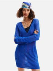 Desigual Modré dámské plážové šaty Desigual El Cairo S