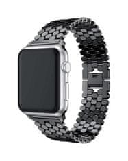 TopQ Kovový řemínek Snake pro Apple Watch 3-4-5-6-SE 38-40 mm černý 66018