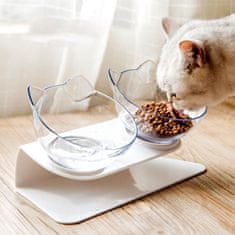 Petallure Vyvýšené misky pro kočky, antirefluxní miska pro domácí mazlíčky, 15° nakloněná vyvýšená miska na krmivo pro kočky, sada misek pro kočky a štěňata - snižuje zvracení, protiskluzová úprava