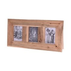 HOMESTYLING Fotorámeček KO-J11800030 z teakového dřeva na 3 fotky 55 x 28 cm