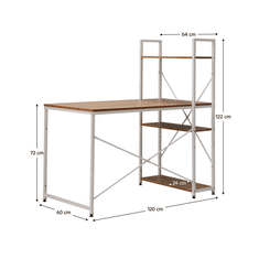 BPS-koupelny PC stůl / víceúčelový praktický stůl, dub / bílá, VEINA