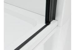 WellMall ALFA-V LINE Black 75 Čiré Sprchové dveře jednokřídlé s pevnou stěnou v rovině (60+20)