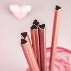 HOME & MARKER® Romantické růžové brčko se srdíčkem na opakované použití | HEARTSTRAW